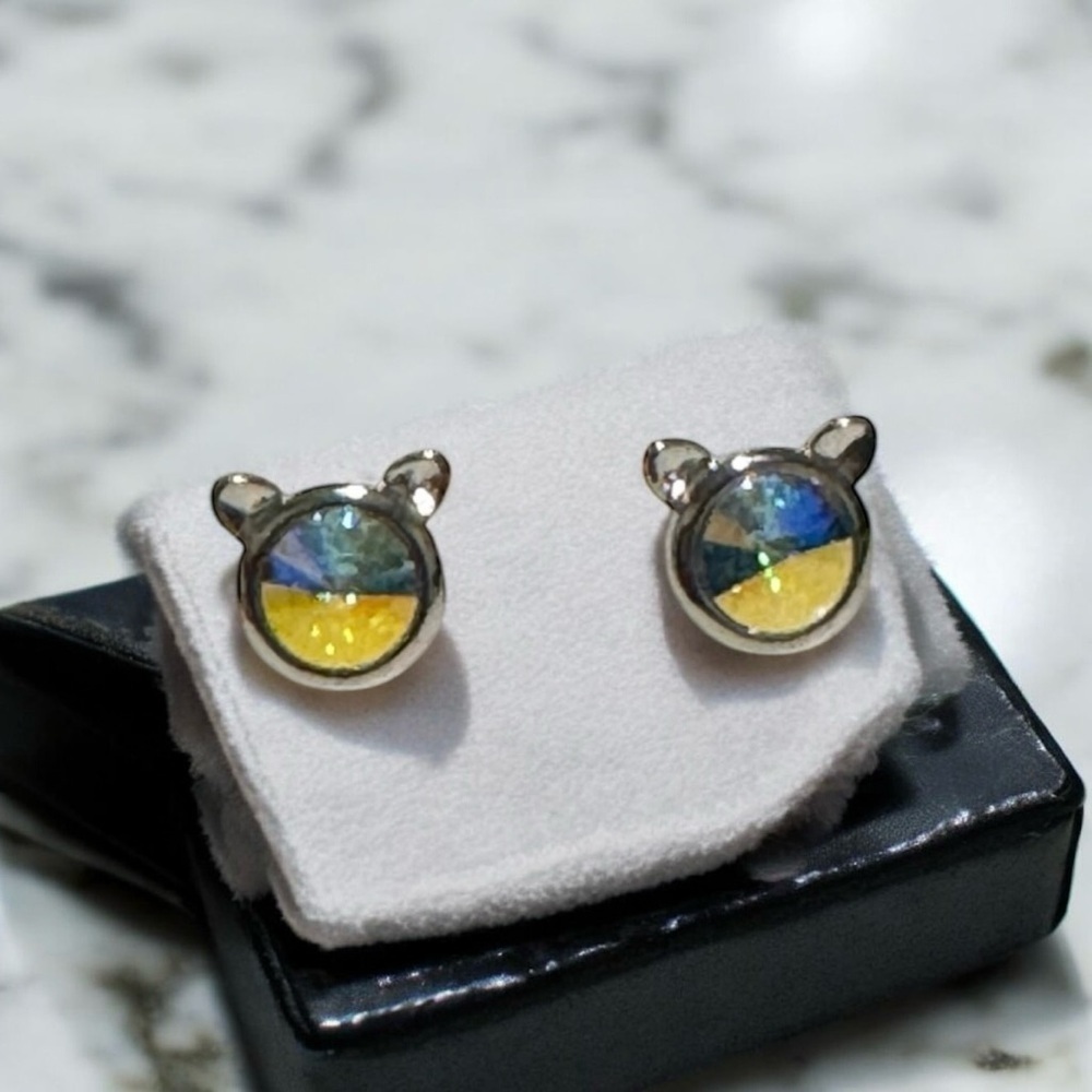 🇨🇦🆕5th Avenue Blue Swarovski Crystal Cat Earrings